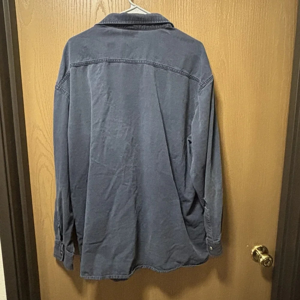 Dickies Shirt Mens 2X Large Blue FR Flame Resistant Long Sleeve Button Up - Picture 4 of 6